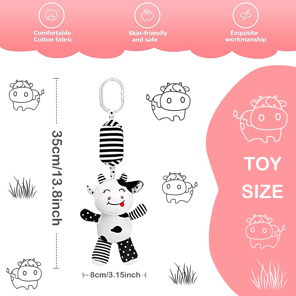 PATPAT Baby Toy Rattle Toy Cartoon Stuffed Plush Toy Hanging Rattle Toys, Baby Bed Crib Car Seat Travel Stroller Soft Plush Toys with Sound, Best Birthday Gift for Newborn 0-18 Month PATPAT Baby Toy Rattle Toy Cartoon Stuffed Plush Toy Hanging Rattle Toys, Baby Bed Crib Car Seat Travel Stroller Soft Plush Toys with Sound, Best Birthday Gift for Newborn 0-18 Month